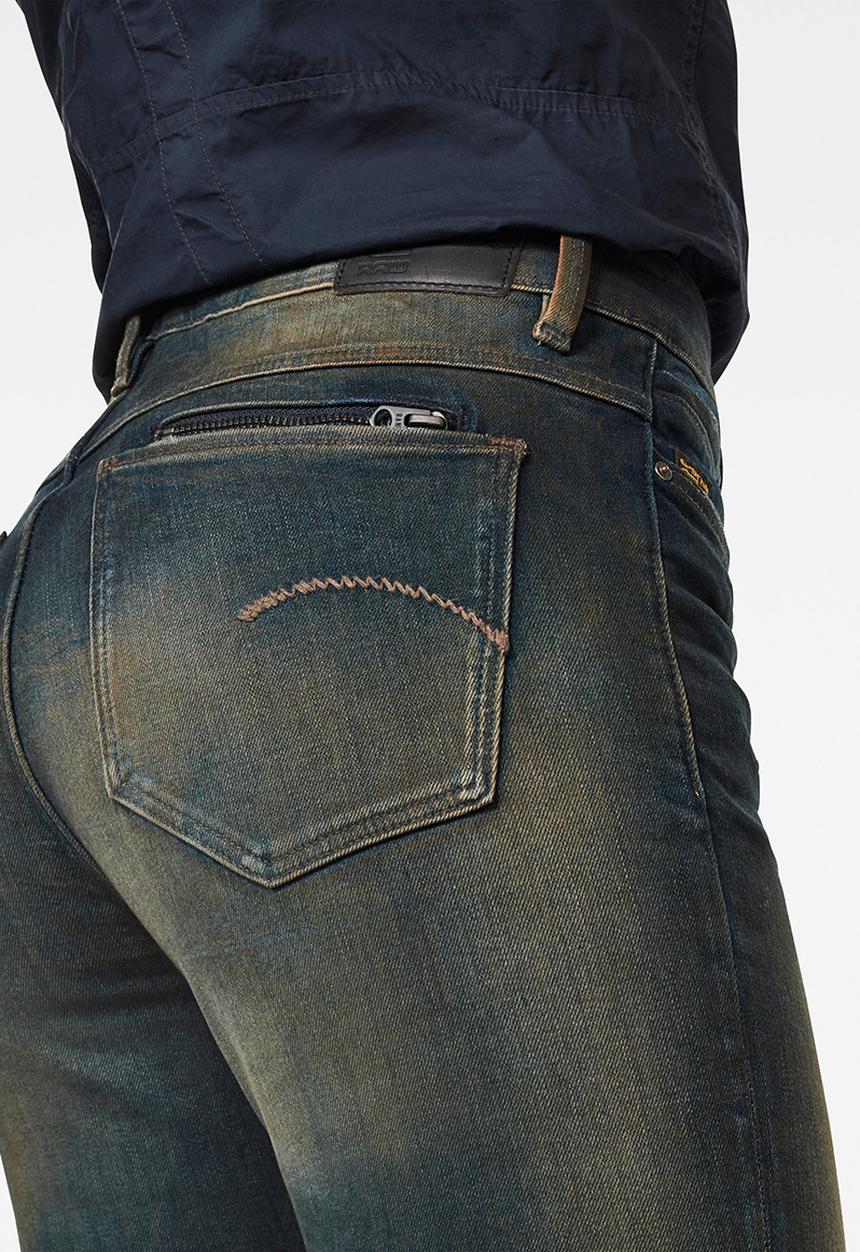 G-STAR - Noxer high straight jeans - antic blight green