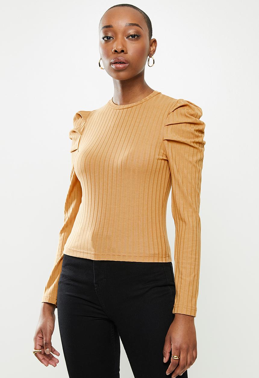 Me&B - The pleated sleeve tee - caramel