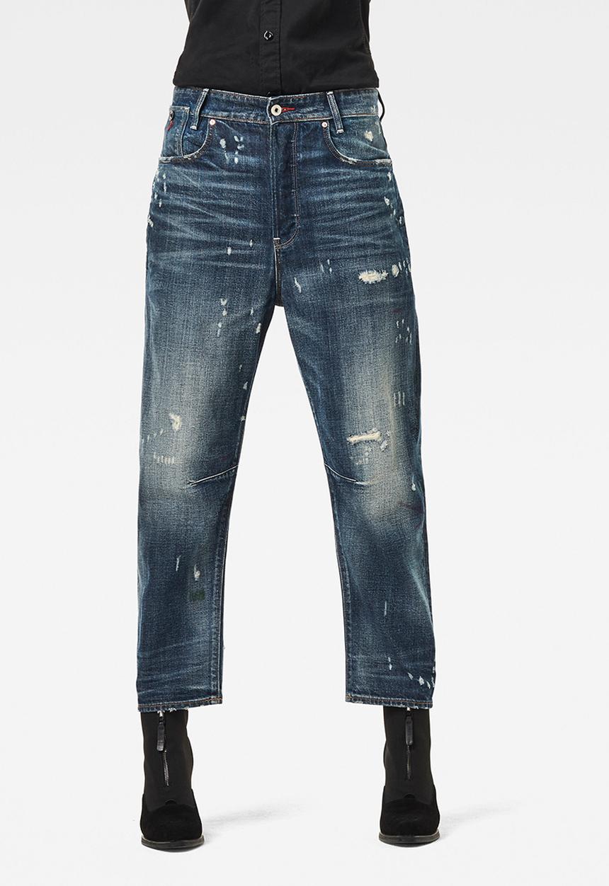 G-STAR - C-staq 3d boyfriend crop jeans - antic faded tarnish blue destroyed
