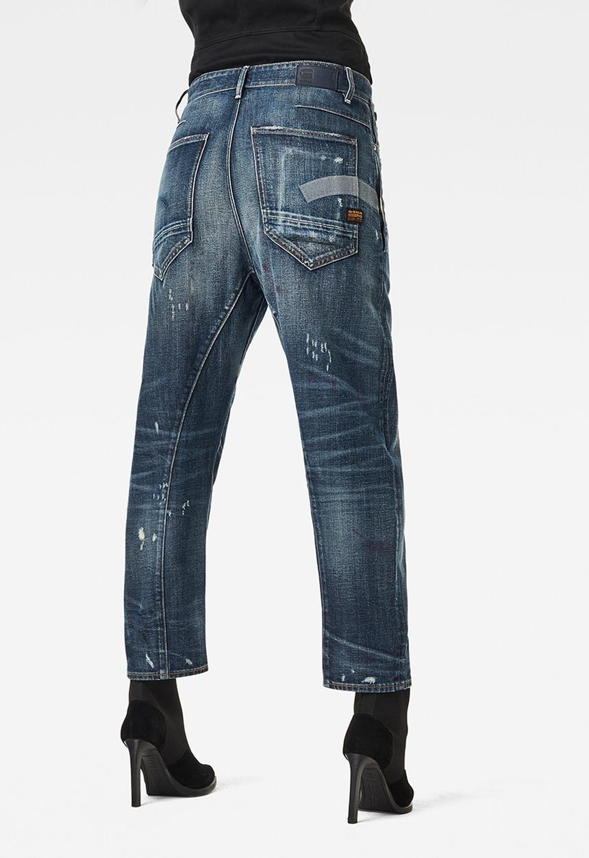G-STAR - C-staq 3d boyfriend crop jeans - antic faded tarnish blue destroyed