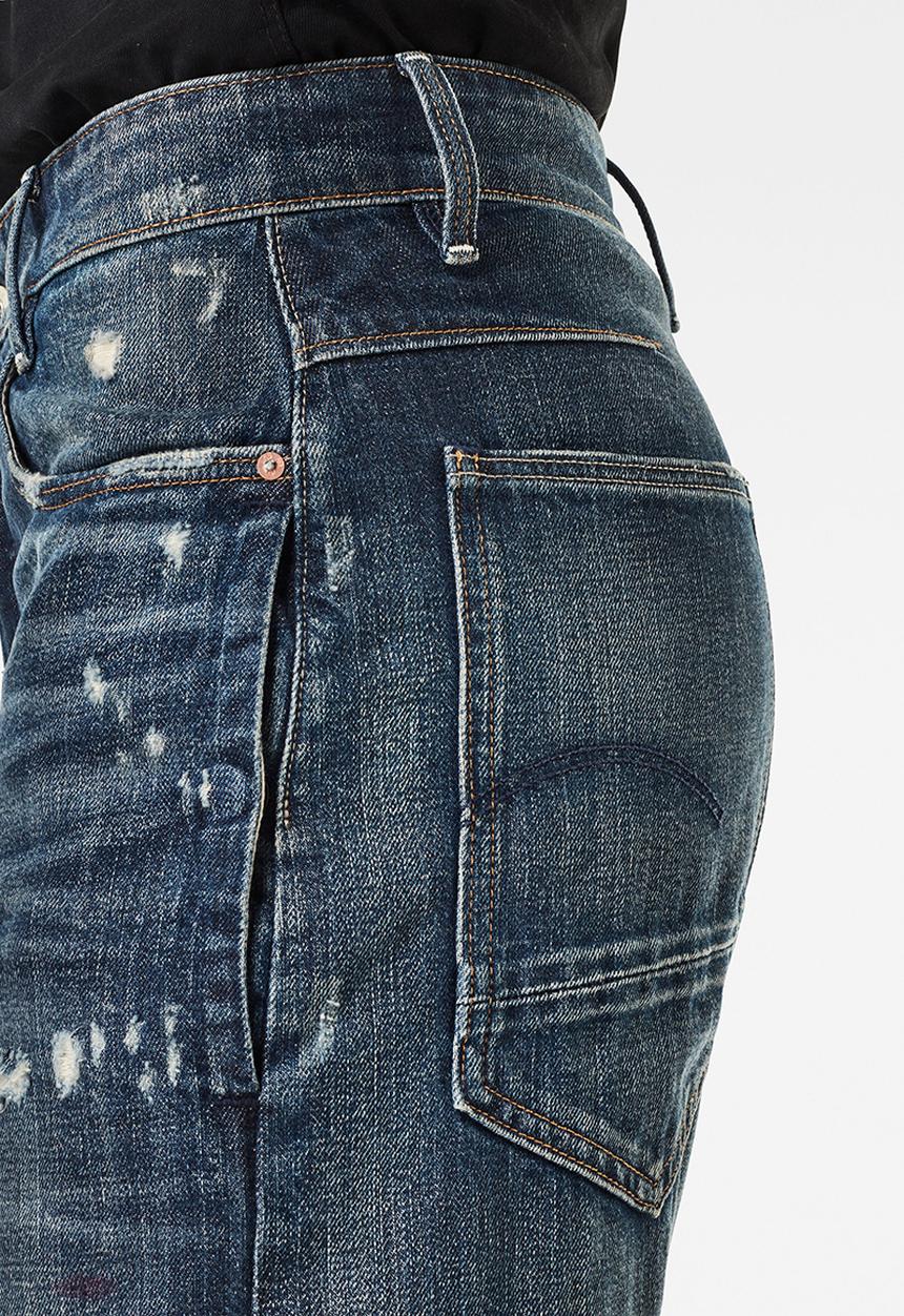 G-STAR - C-staq 3d boyfriend crop jeans - antic faded tarnish blue destroyed