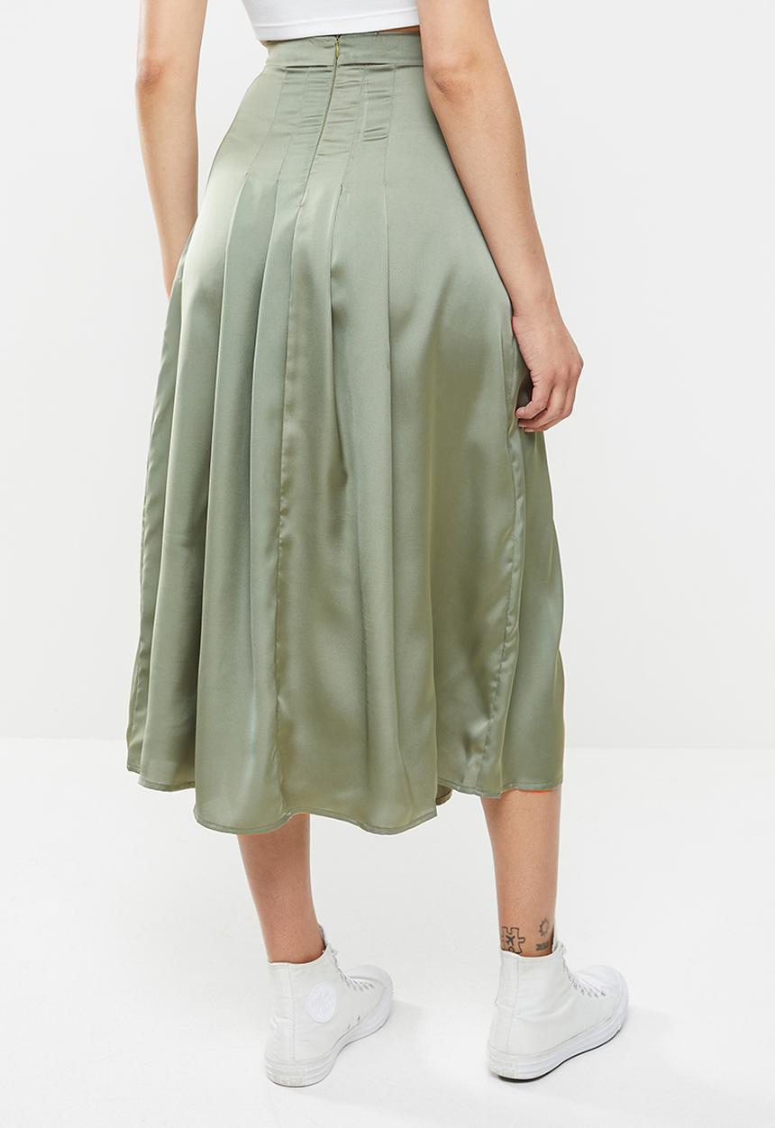Glamorous - High waisted side split skirt - khaki