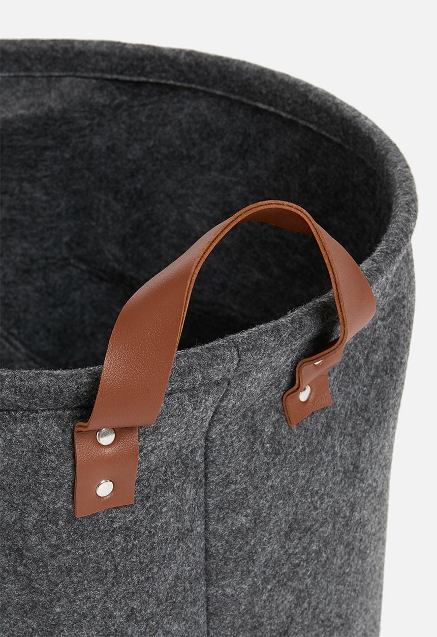 Bathroom Solutions - Felt round basket - charcoal