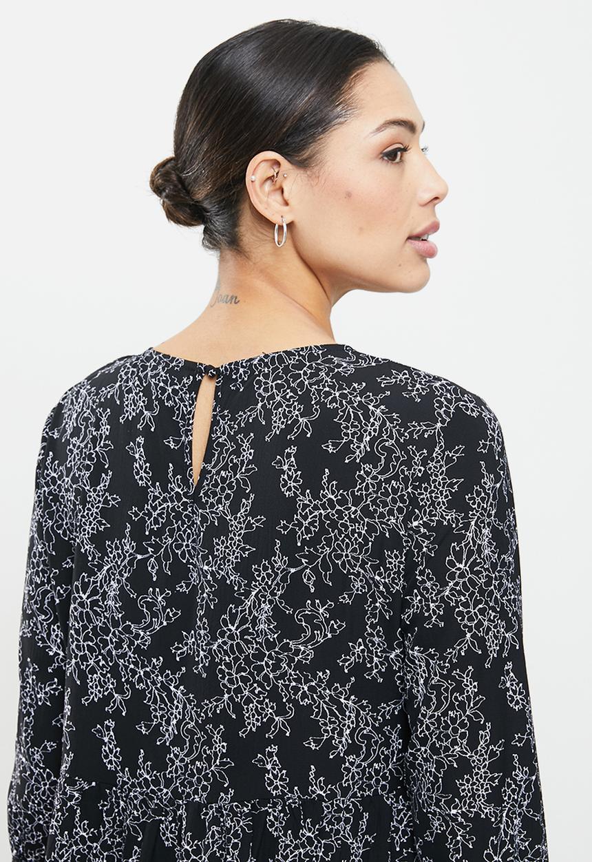 Glamorous - Tiered midi dress - black 