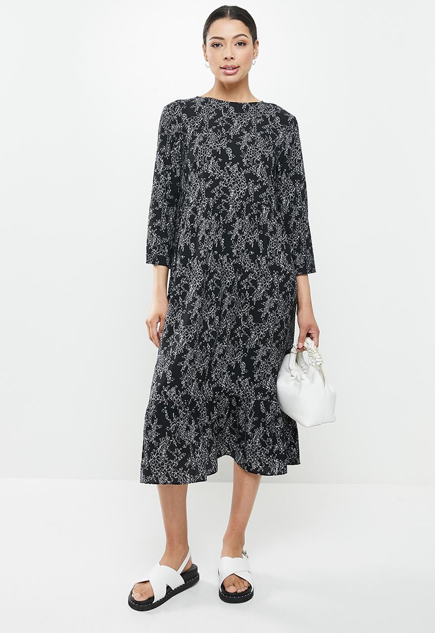 Glamorous - Tiered midi dress - black 