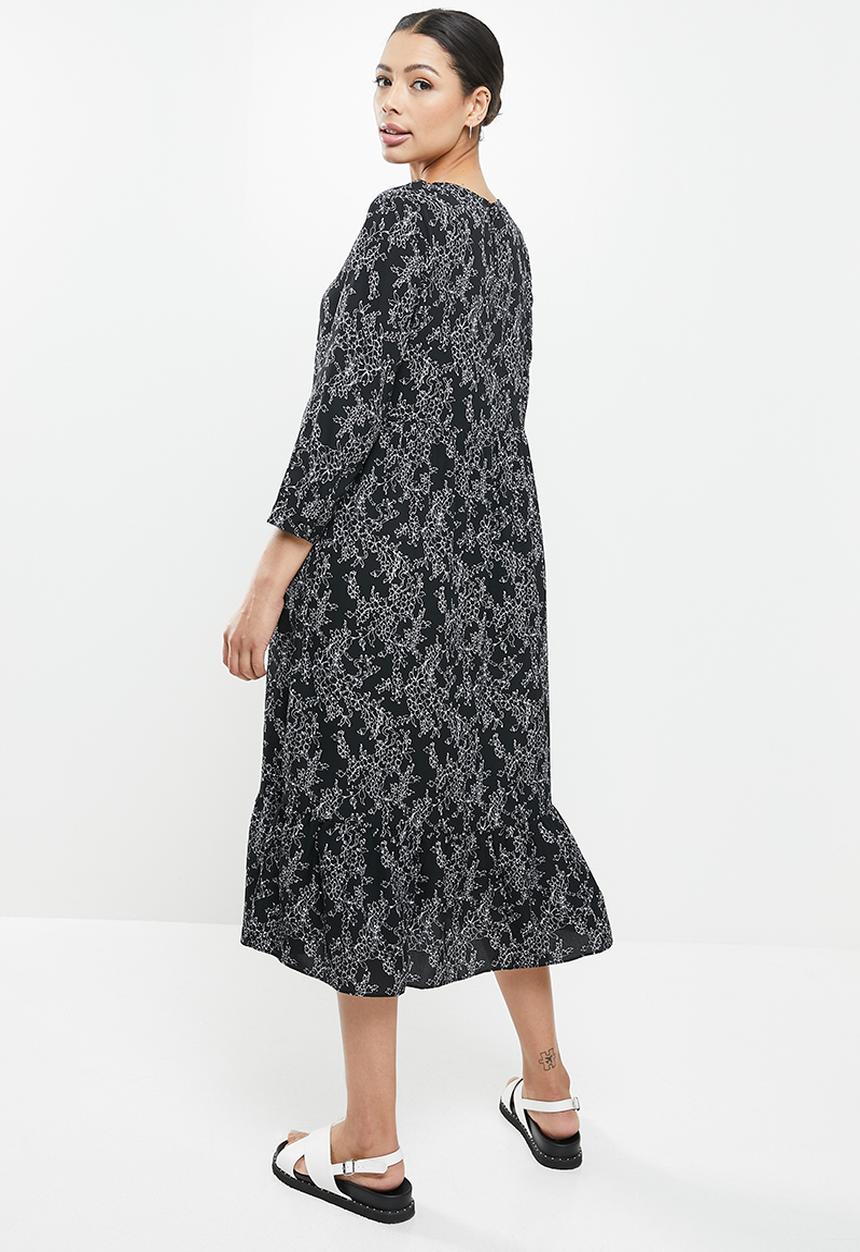 Glamorous - Tiered midi dress - black 
