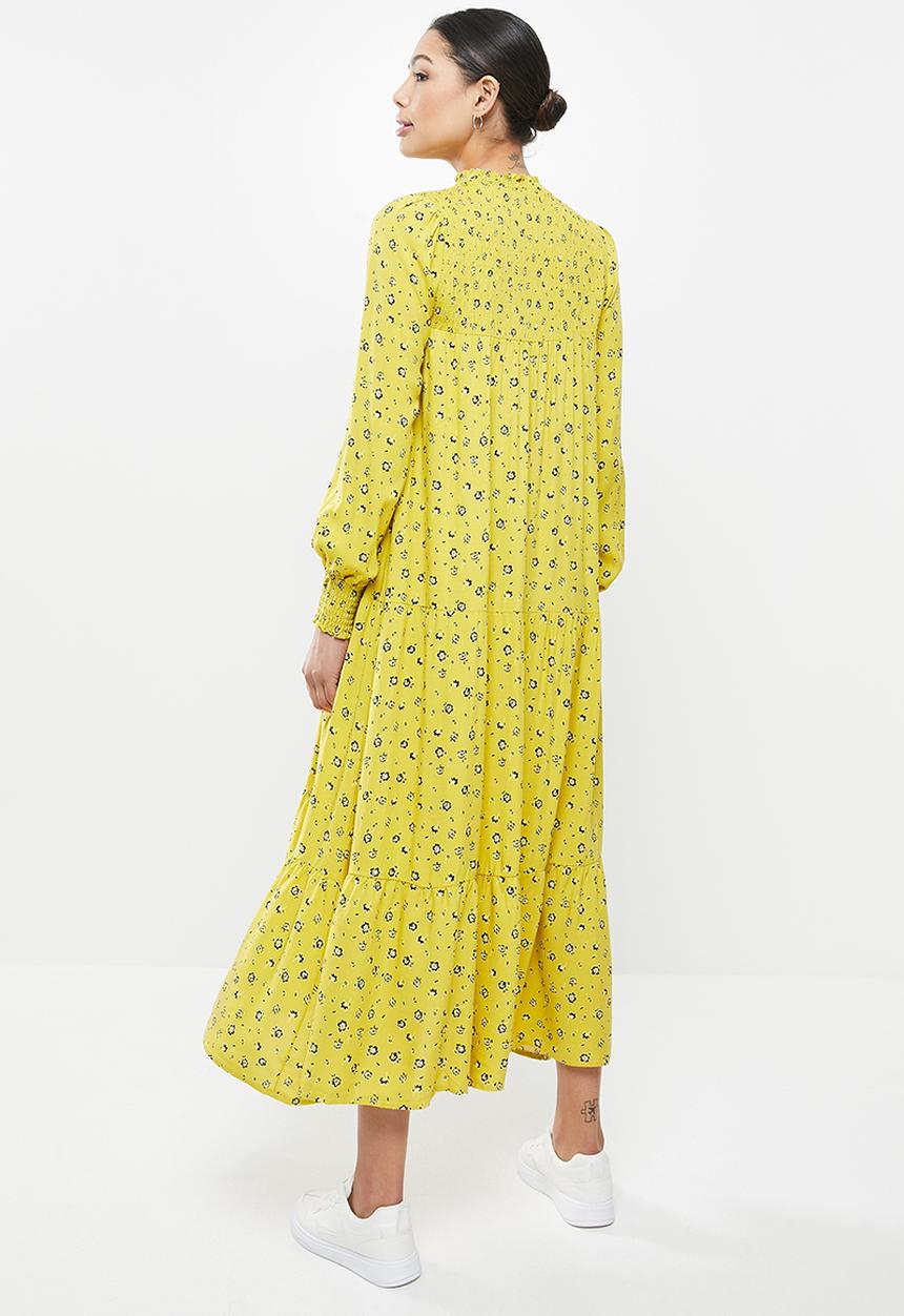 Glamorous - High neck tiered maxi - chartrusse