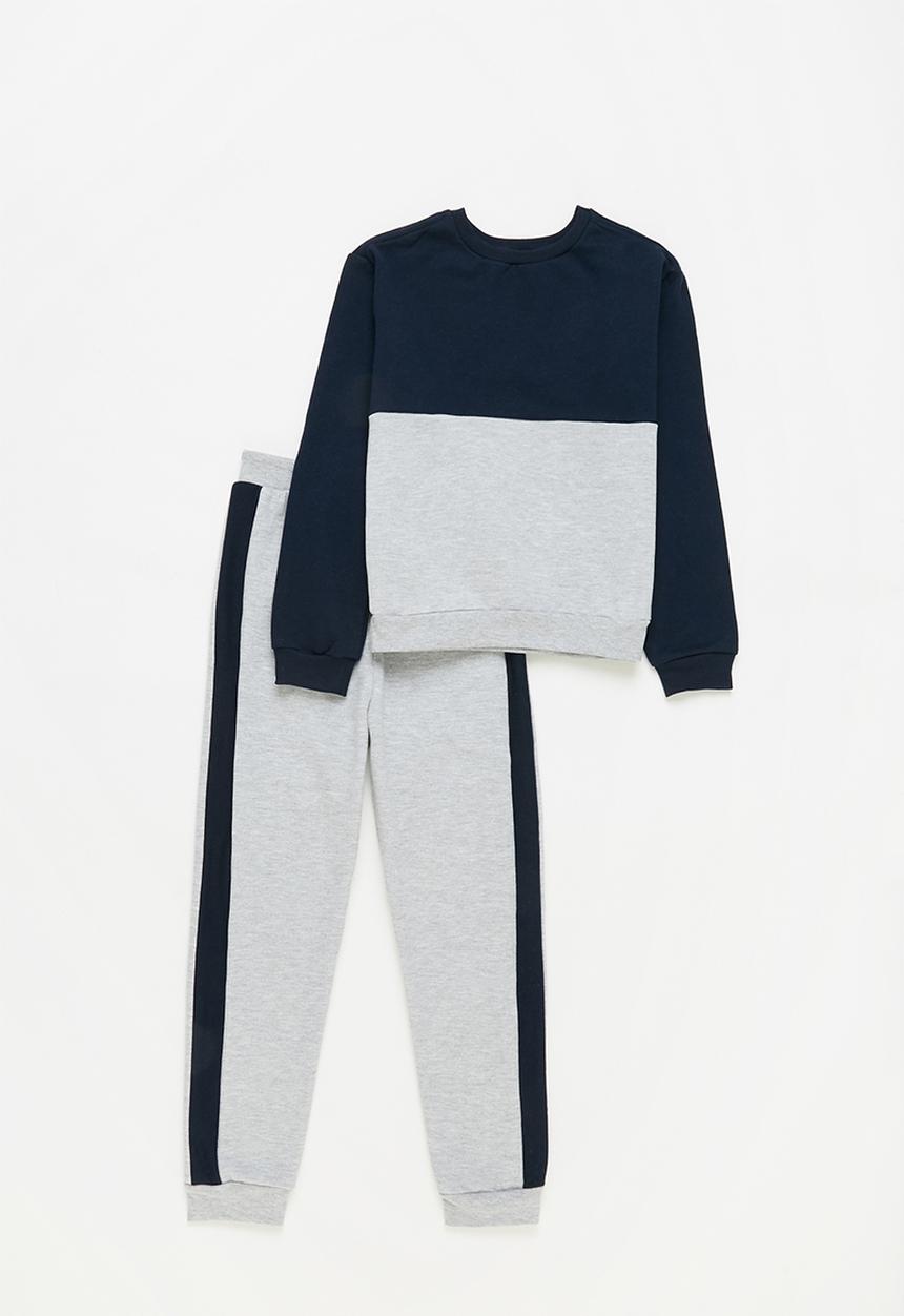 Pop Candy - Younger boys colour block sweat set - multi