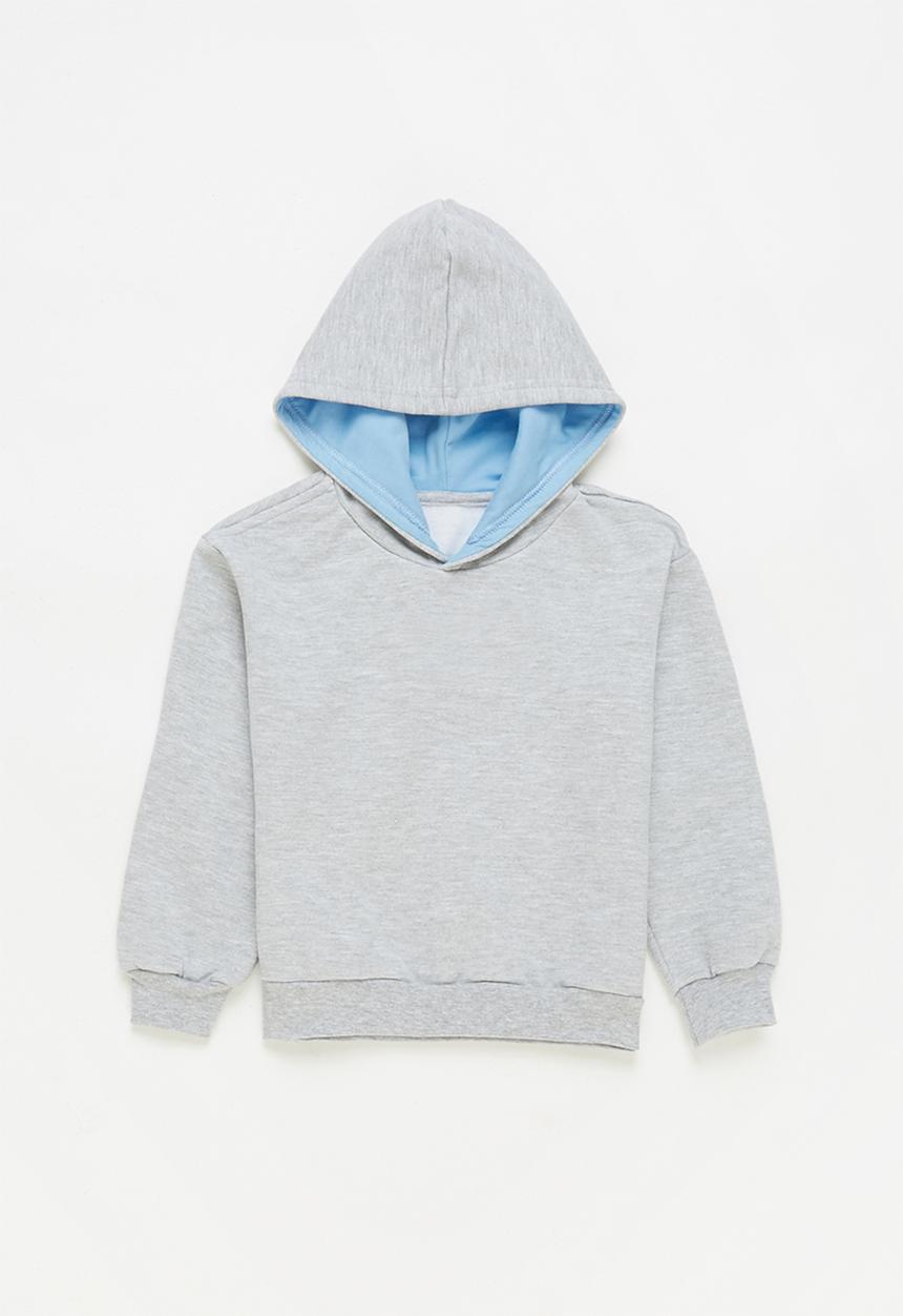 Pop Candy - Younger boys 2 pack graphic hoodies - grey & blue 