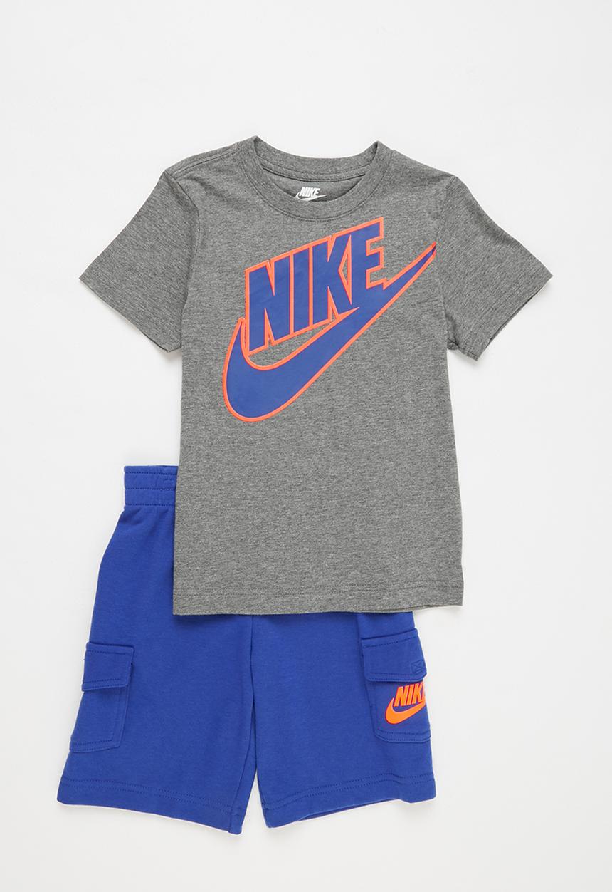 Nike - Nike futura tee cargo short set - grey & blue