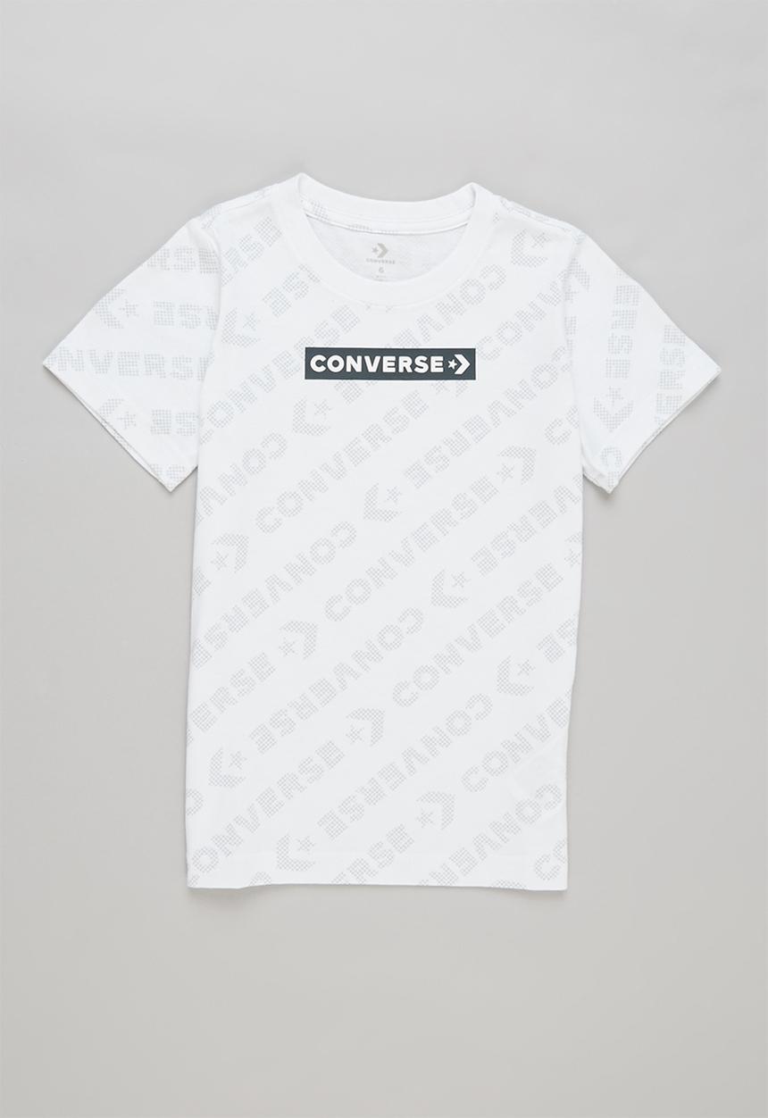 Converse - Cnvb tonal wordmark all over print tee - white