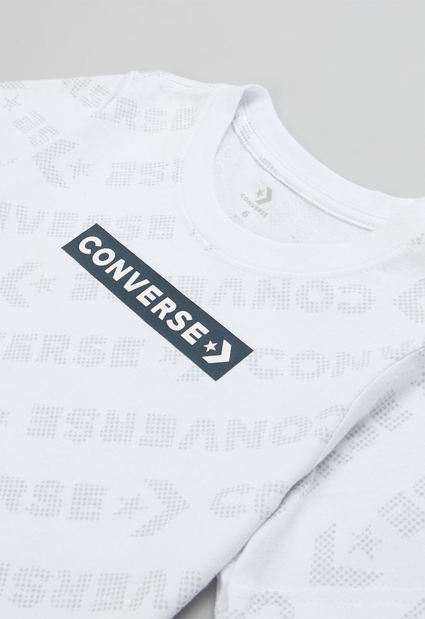 Converse - Cnvb tonal wordmark all over print tee - white