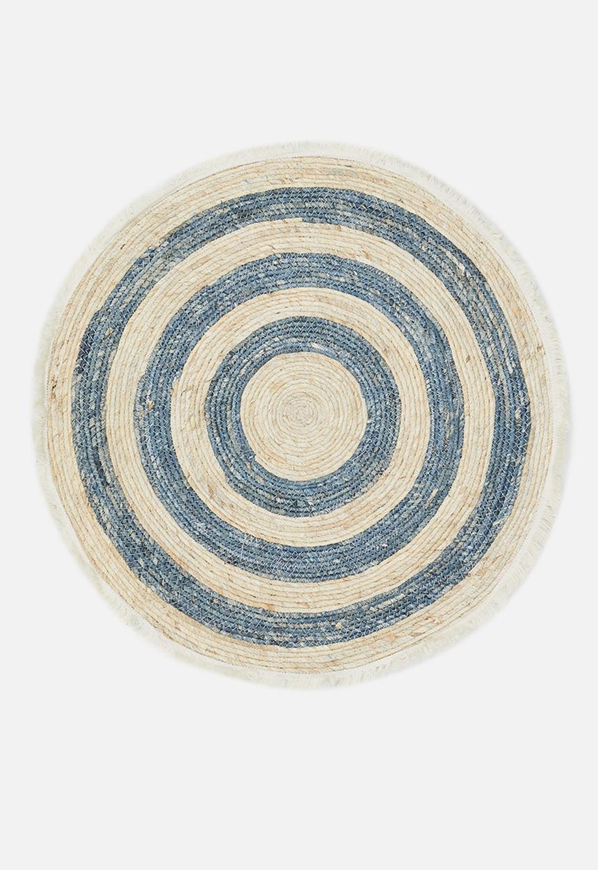 H&S - Round corn leaf rug - blue
