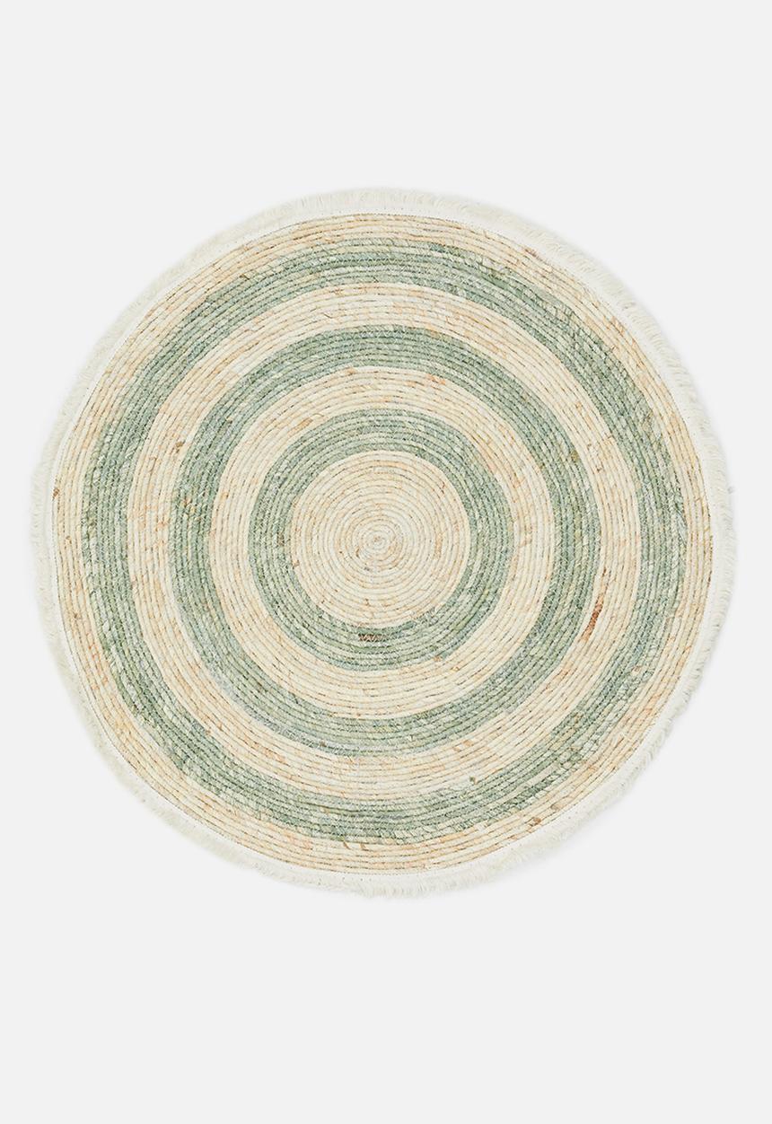 H&S - Round corn leaf rug - green