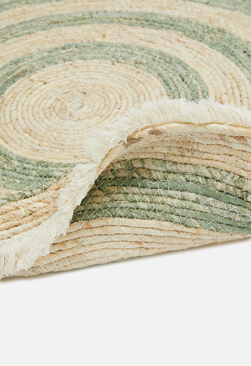H&S - Round corn leaf rug - green