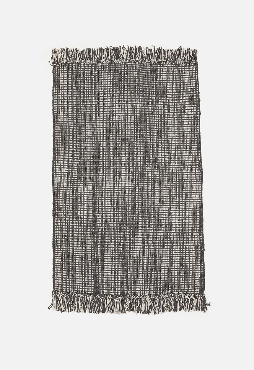 Bathroom Solutions - Cotton bath mat with fringes - grey