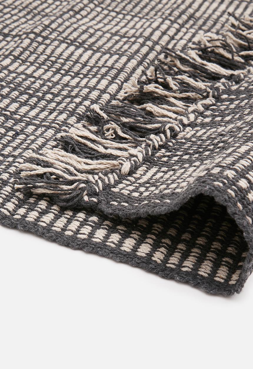 Bathroom Solutions - Cotton bath mat with fringes - grey