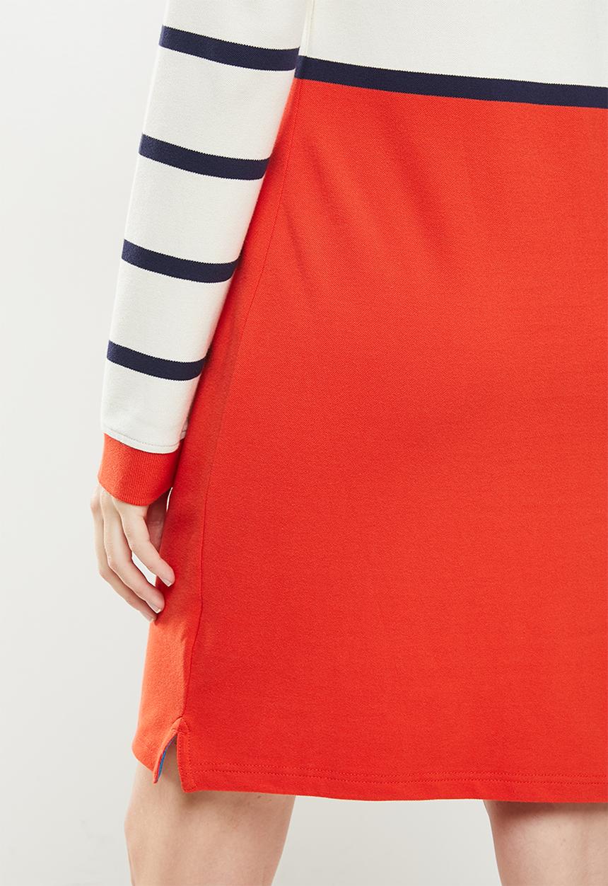 POLO - Stripe long sleeve golfer dress - multi 
