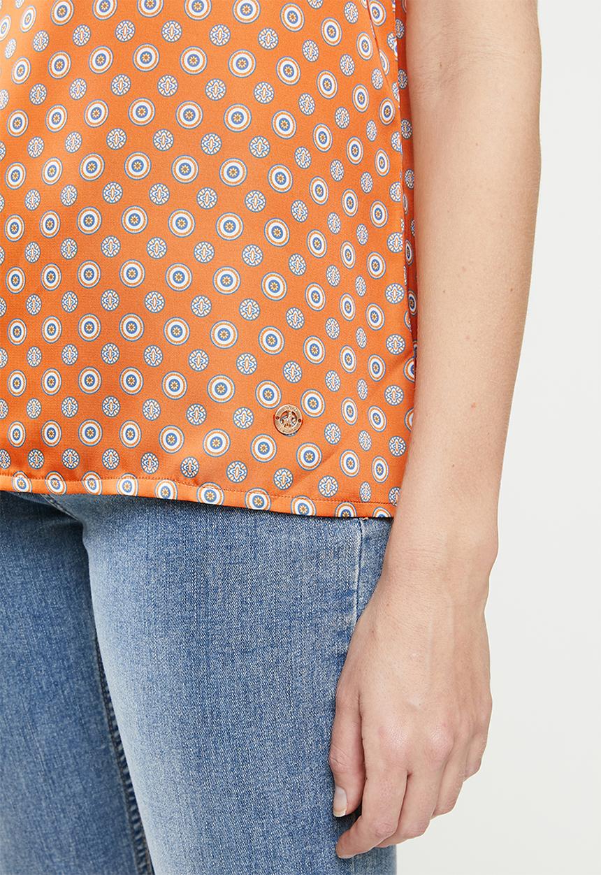 POLO - Camilla short sleeve printed shell blouse - multi
