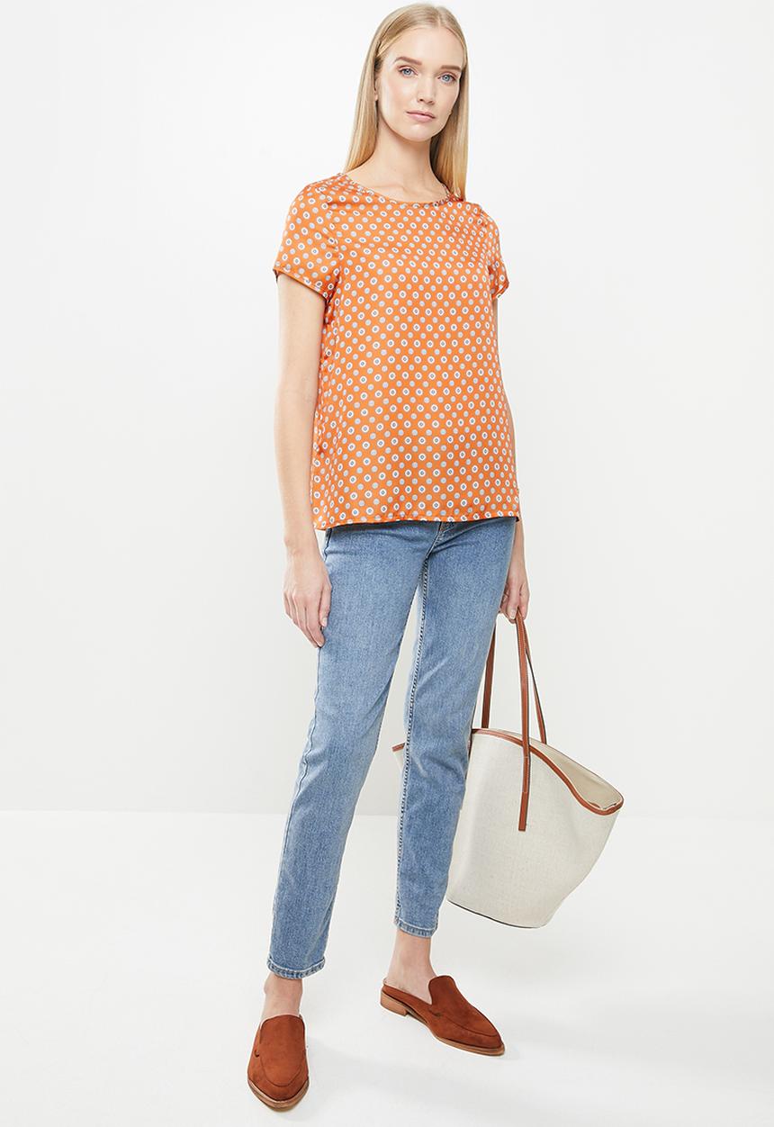 POLO - Camilla short sleeve printed shell blouse - multi
