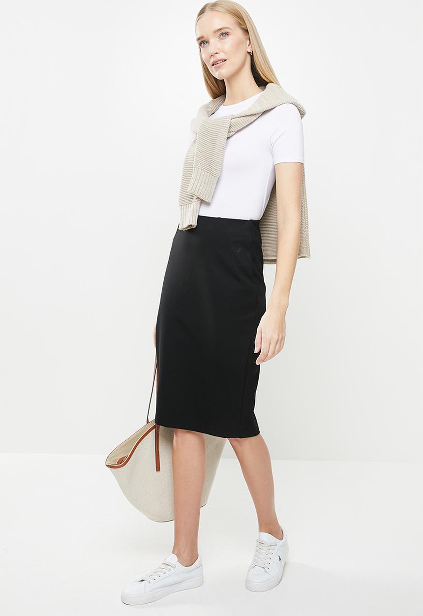 POLO - Caty stretch pencil skirt - black