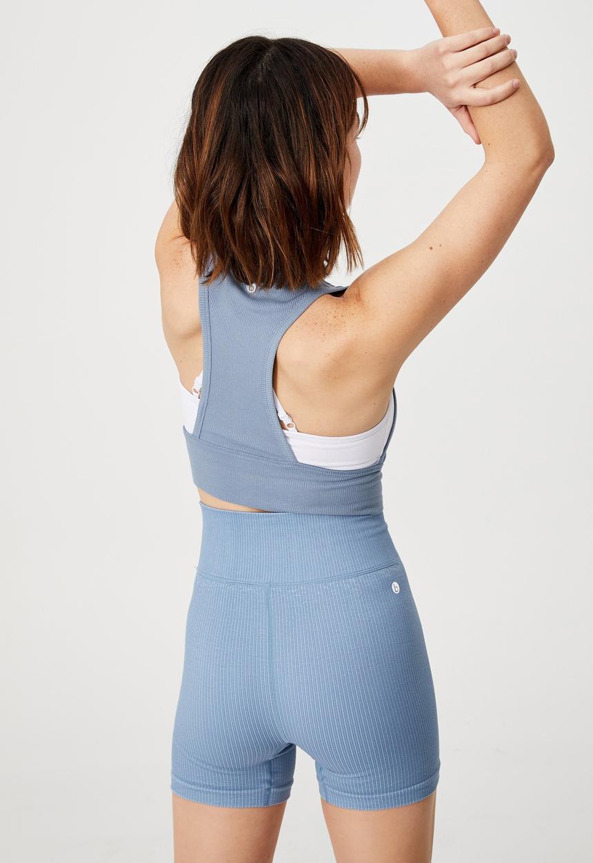 Cotton On - Layering crop tank - copen blue