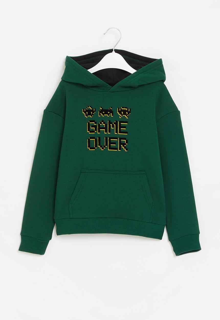 Pop Candy - Younger boys graphic printed hoodie - green