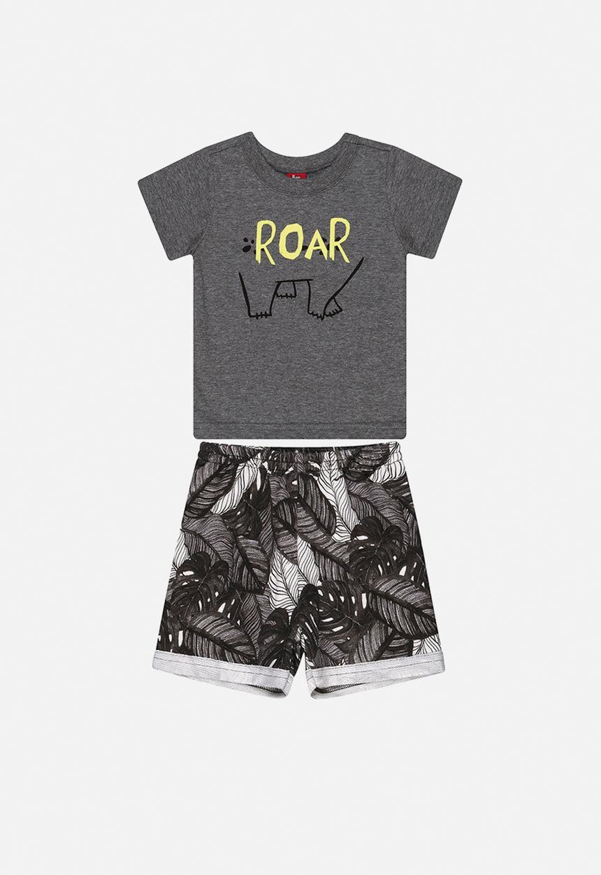 Bee Loop - Boys tee & sweat bermuda set - grey
