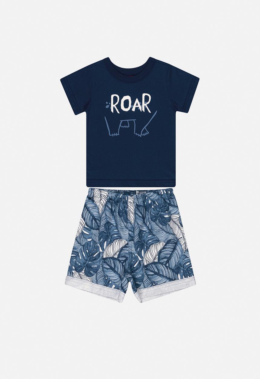 Bee Loop - Boys tee & sweat bermuda set - navy