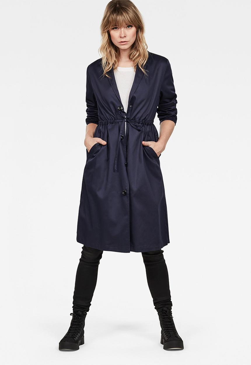 G-STAR - Deline long loose  trench - sartho blue