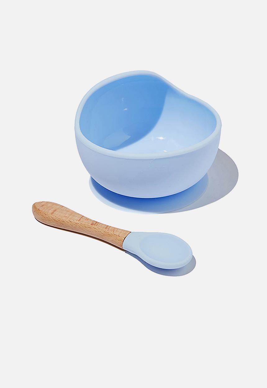 Cotton On - Silicone bowl and spoon - frosty blue