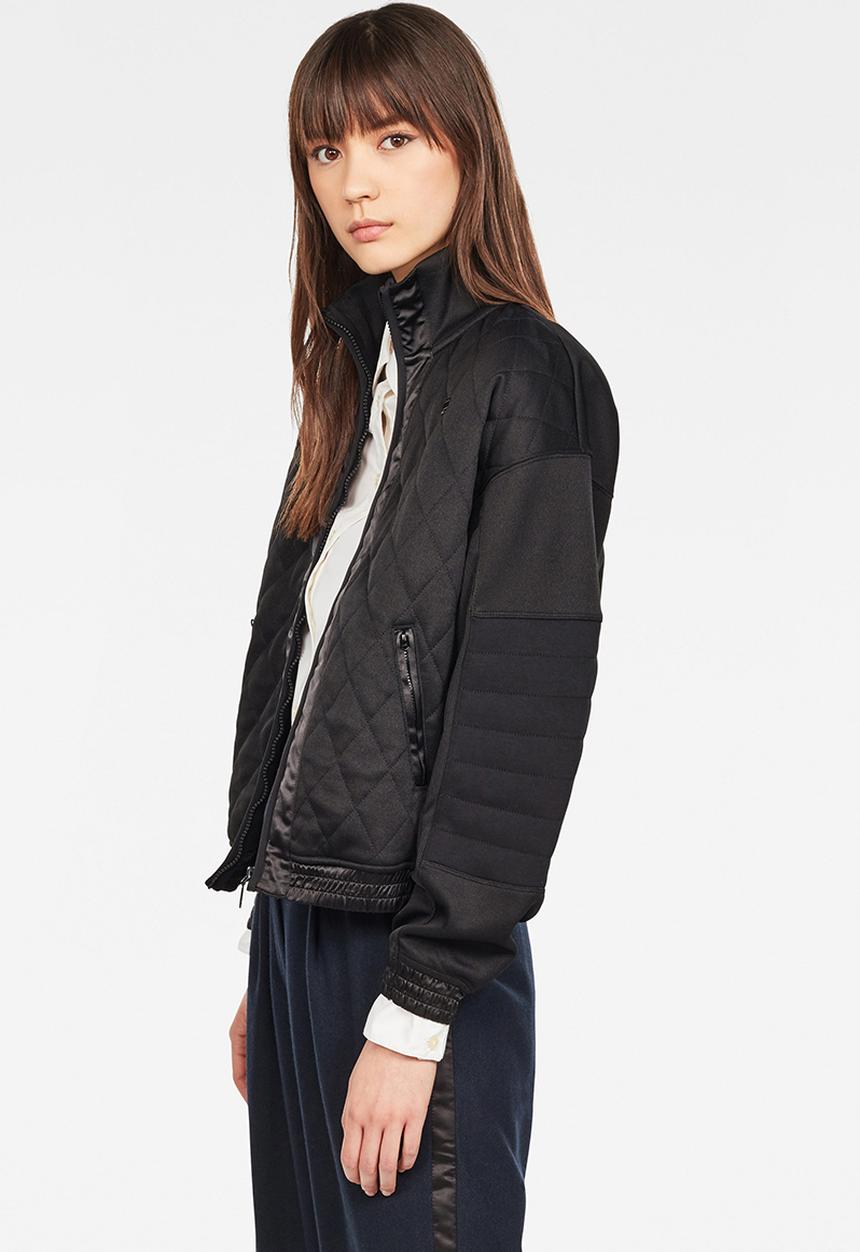 G-STAR - Beetle quilt zip long sleeve sweat jacket - black