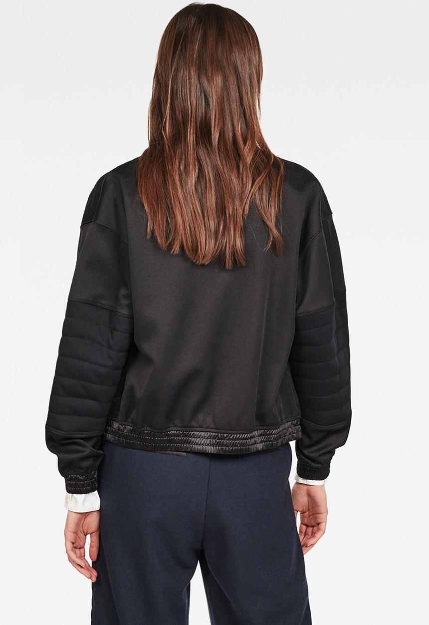 G-STAR - Beetle quilt zip long sleeve sweat jacket - black