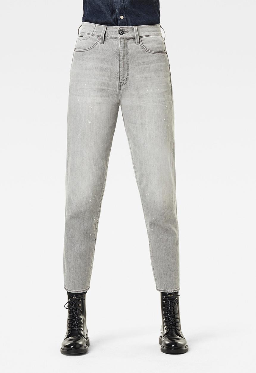 G-STAR - Janeh ultra high mom ankle jeans  - sun faded pewter grey