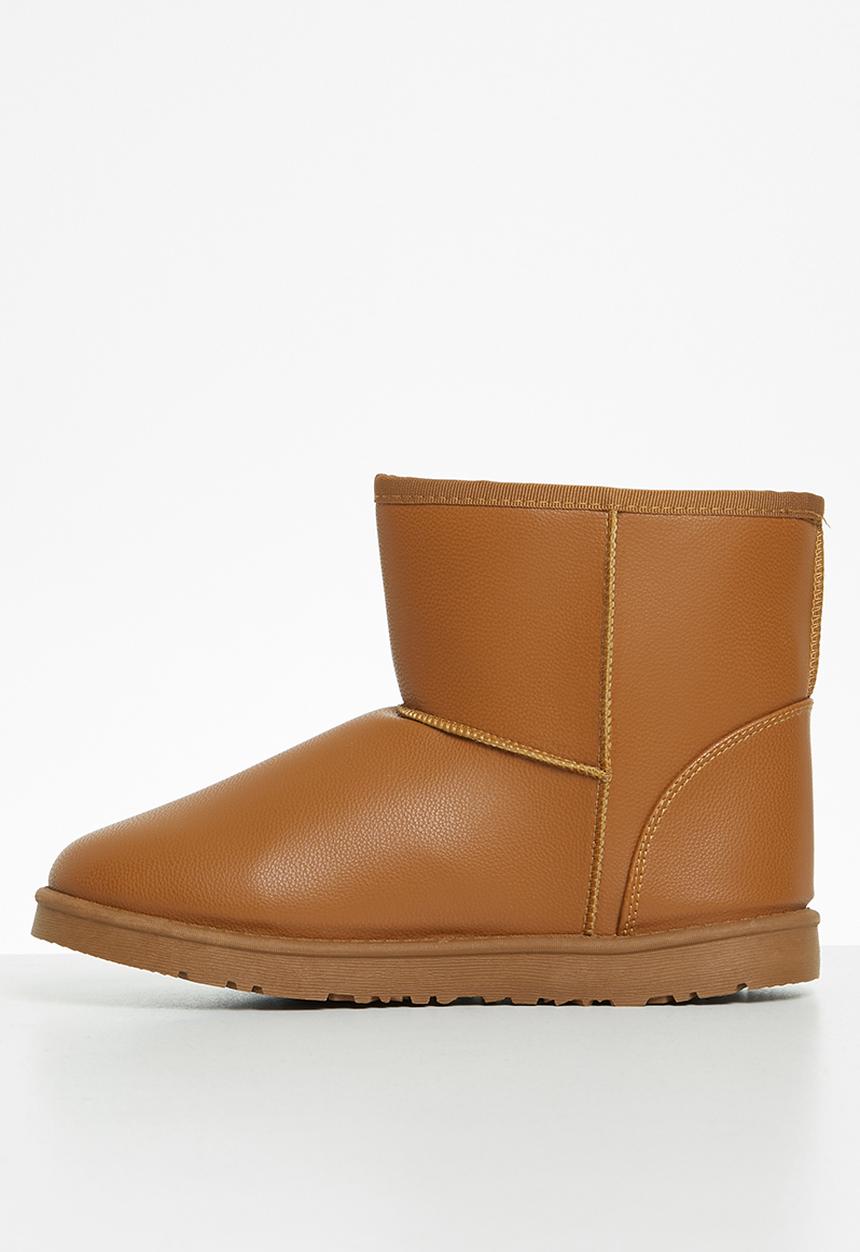 Jada - Piping detail slipper boot - tan
