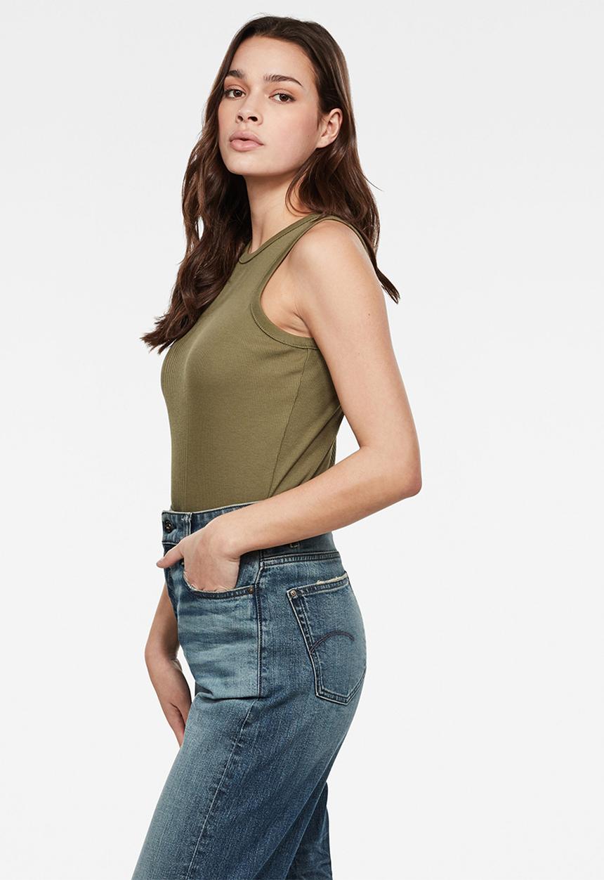 G-STAR - Rib slim tanktop - sage