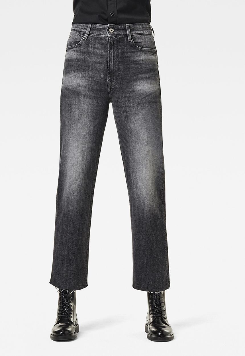 G-STAR - Tedie ultra high straight rp ankle jeans  - faded basalt