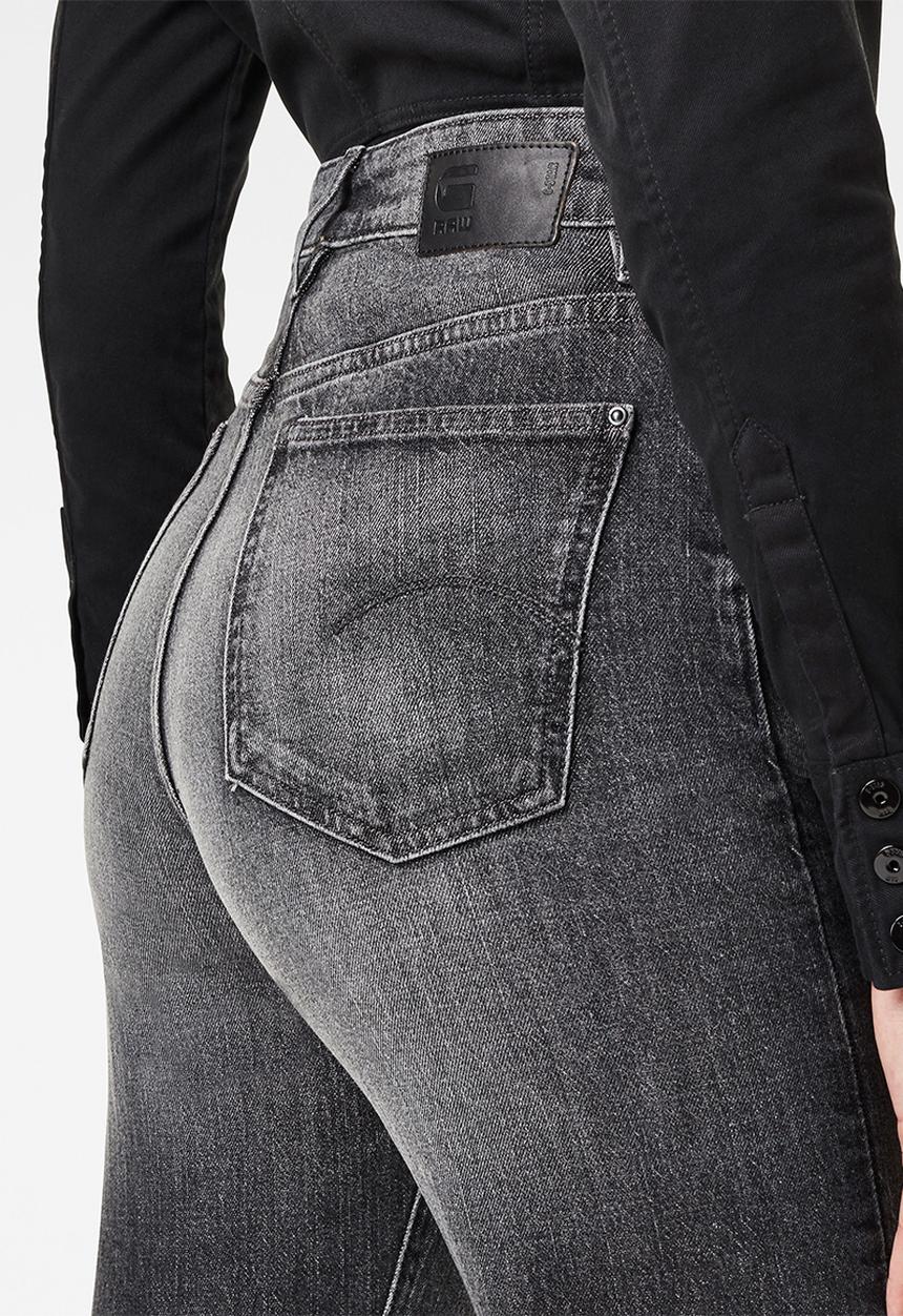 G-STAR - Tedie ultra high straight rp ankle jeans  - faded basalt