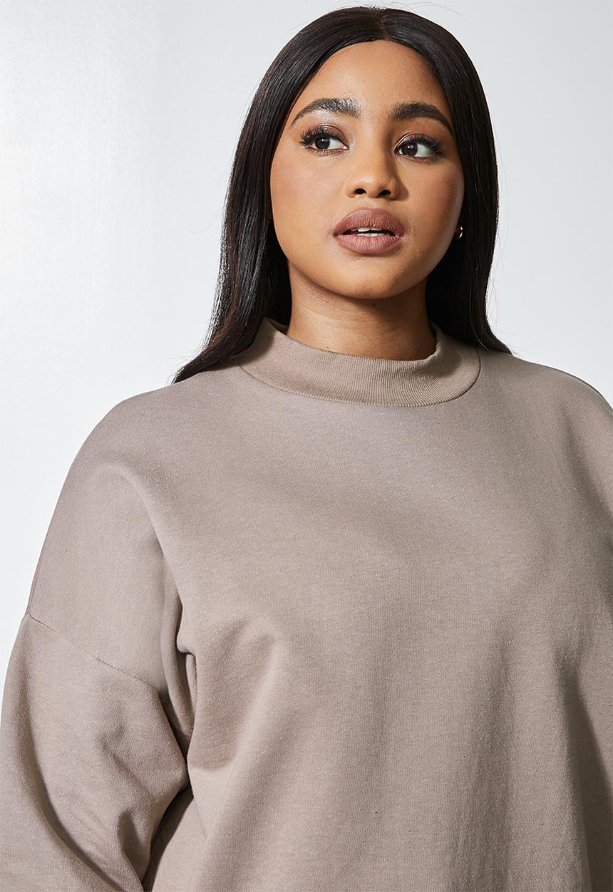 Superbalist - Crop funnel neck - mocha