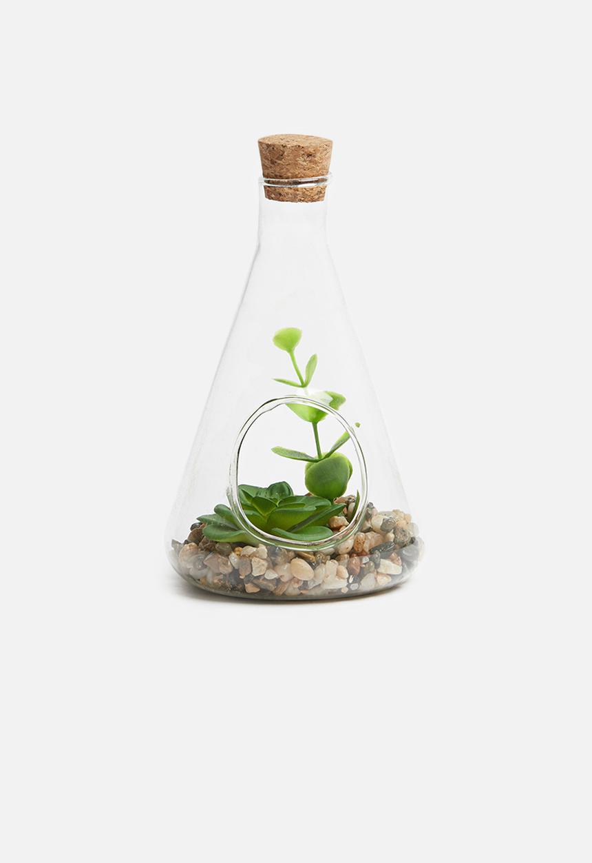 H&S - Natural stones glass pot 3 - green 