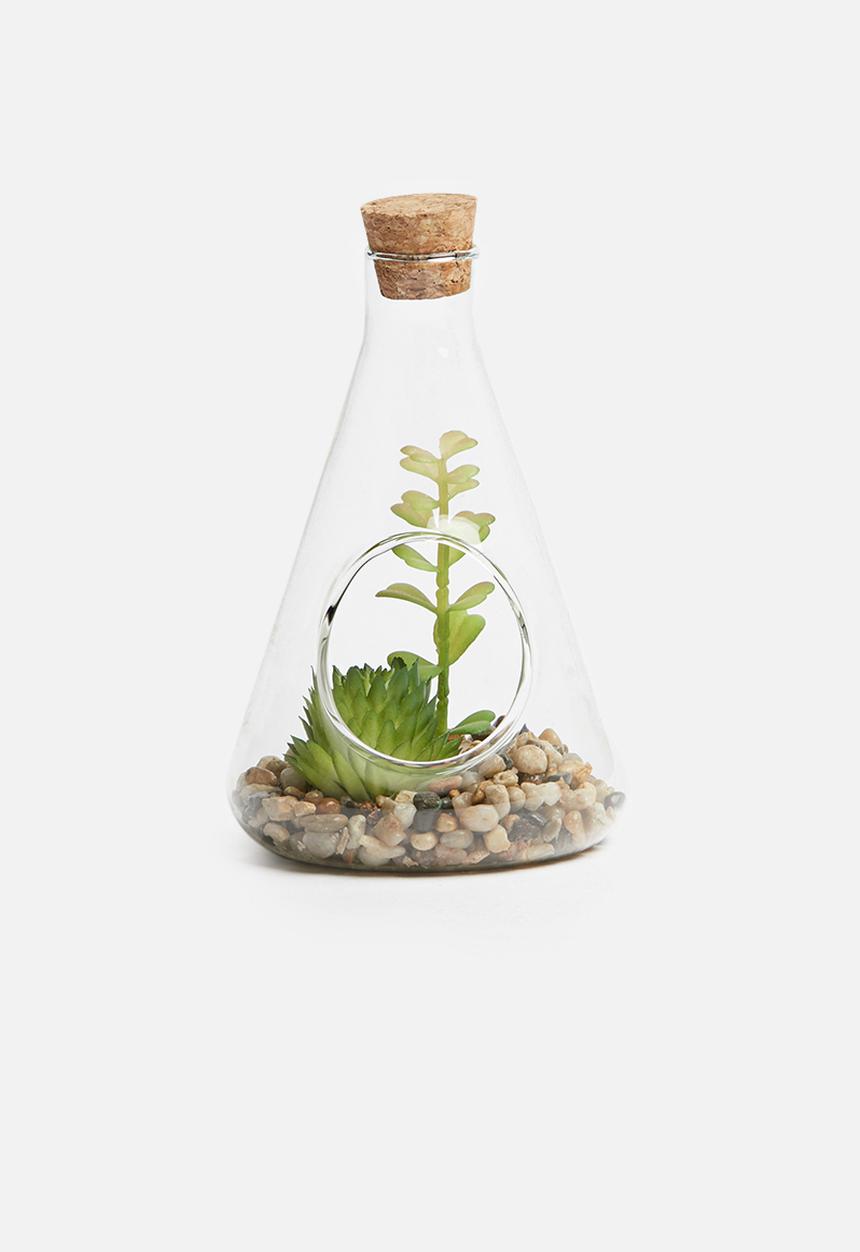 H&S - Natural stones glass pot 4 - green