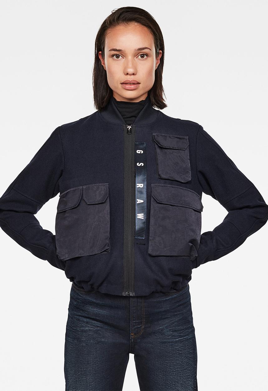 G-STAR - 3d pocket wool bomber - mazarine blue