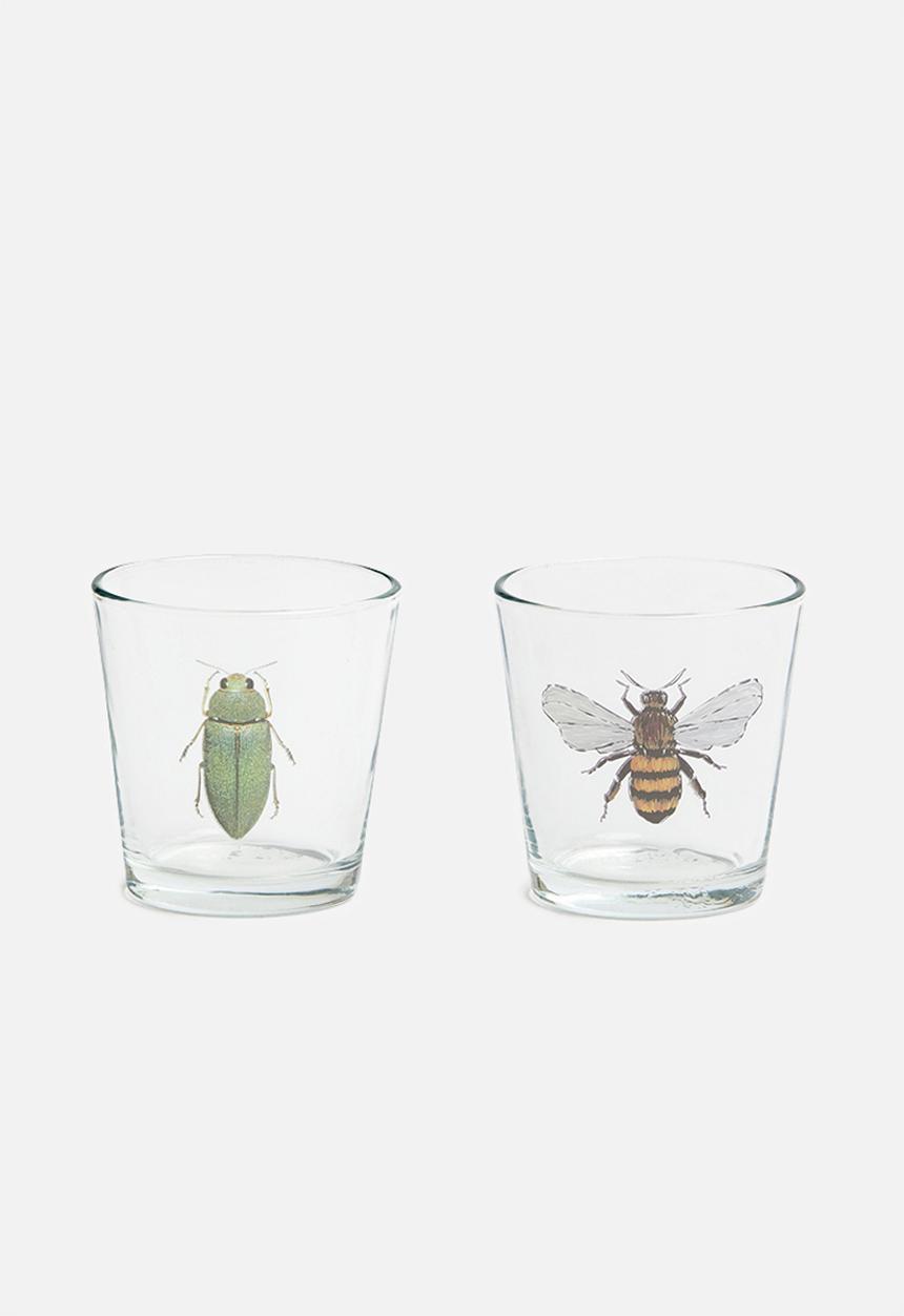 H&S - Bug tealight holder set of 2 - bee & green beetle