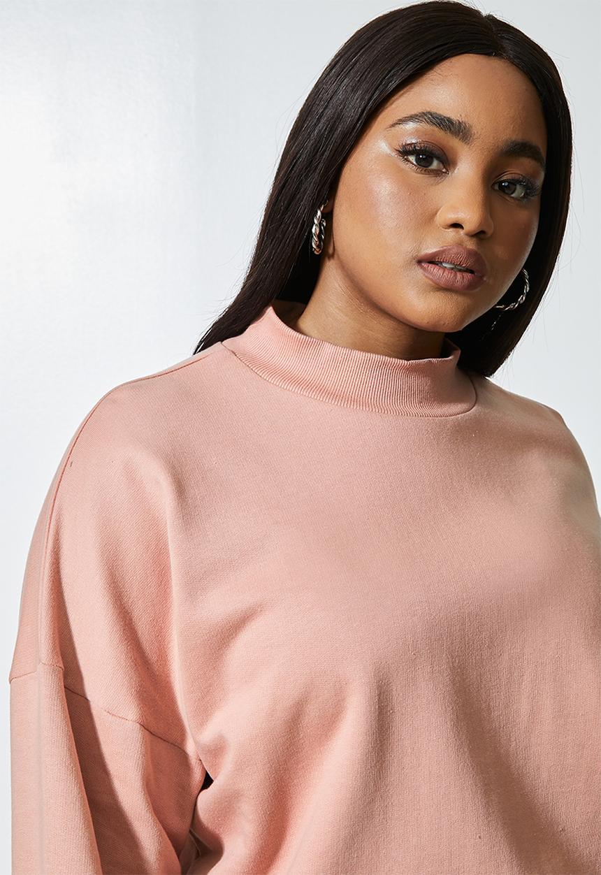 Superbalist - Crop funnel neck - dusty pink