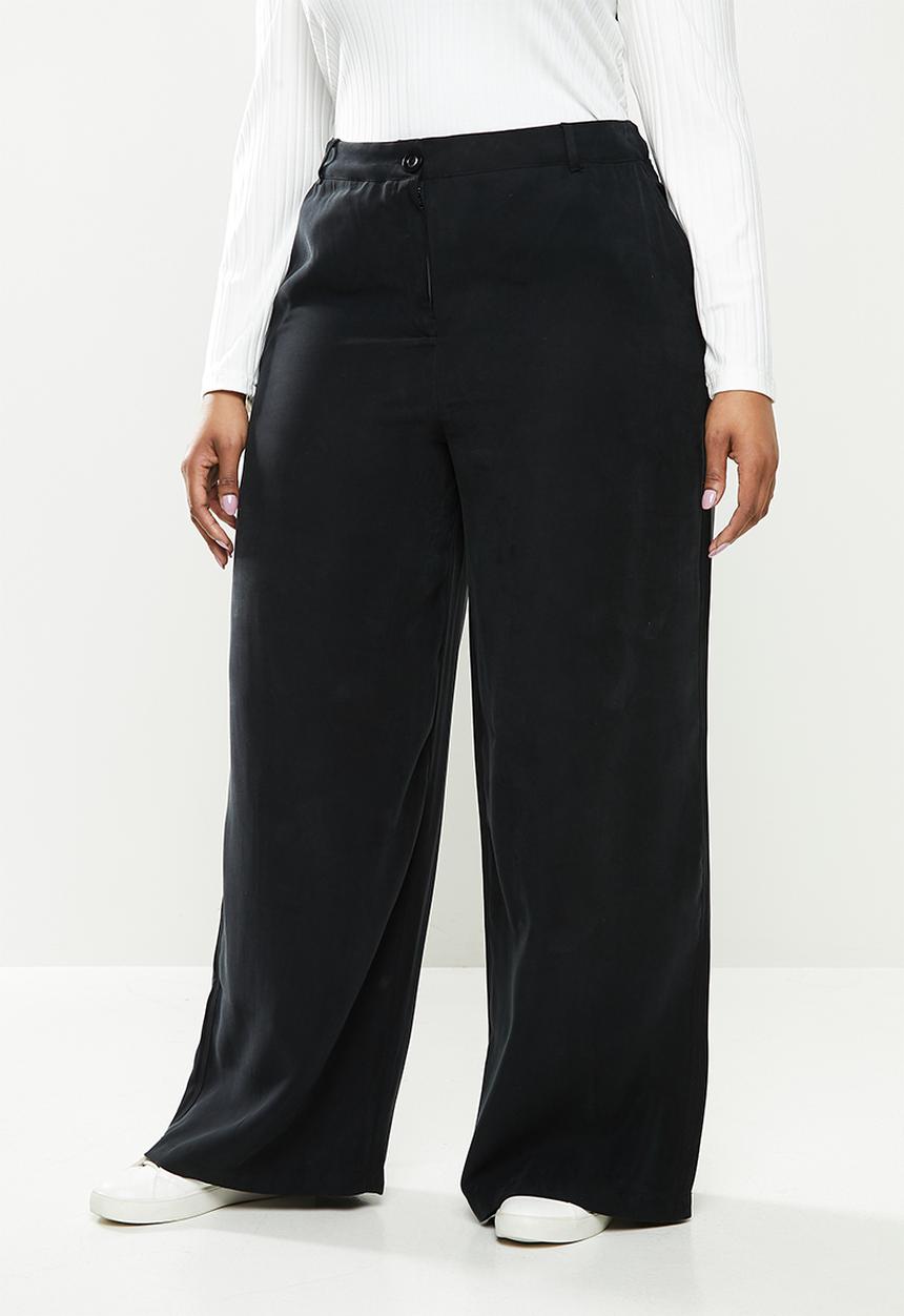Me&B - Plus the wide leg tailored pant - black