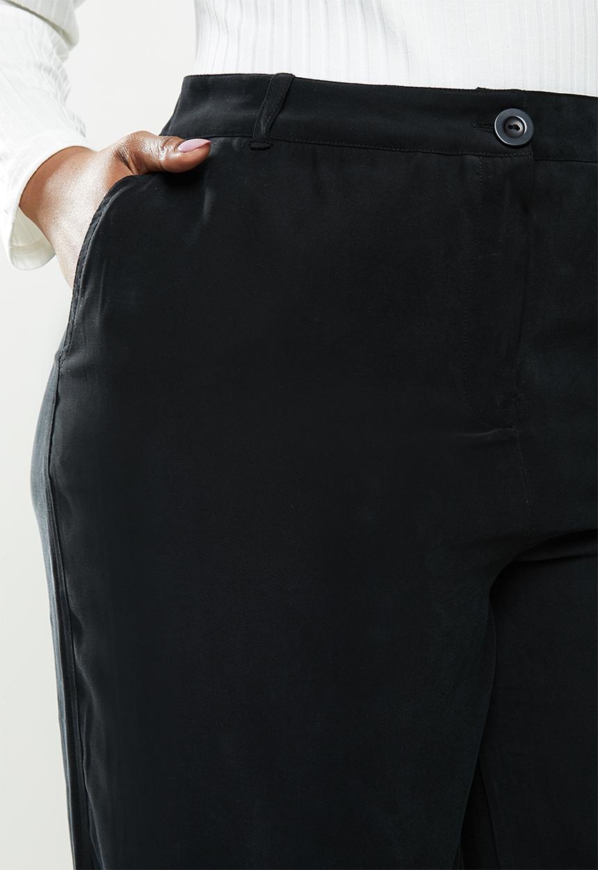 Me&B - Plus the wide leg tailored pant - black