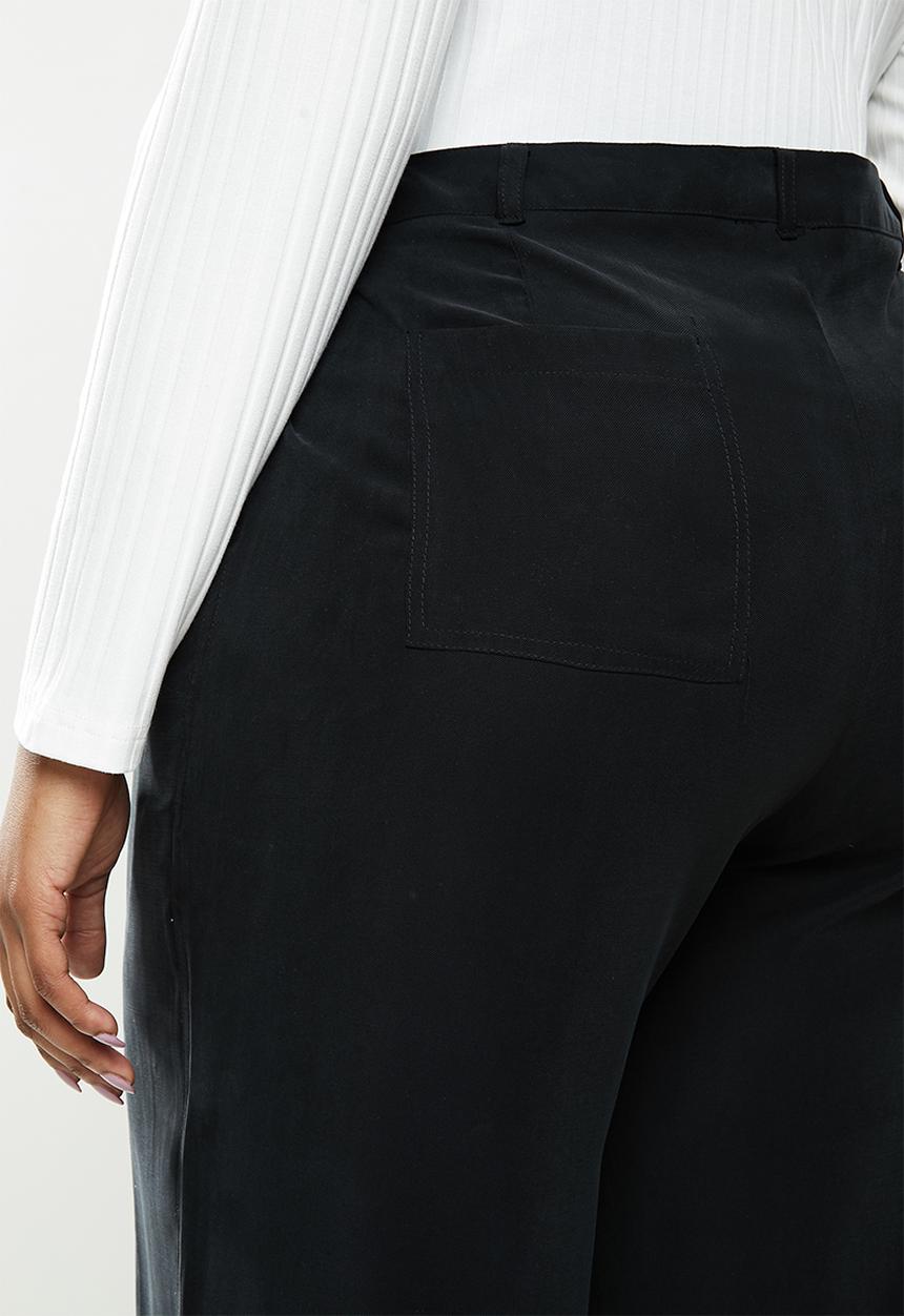 Me&B - Plus the wide leg tailored pant - black