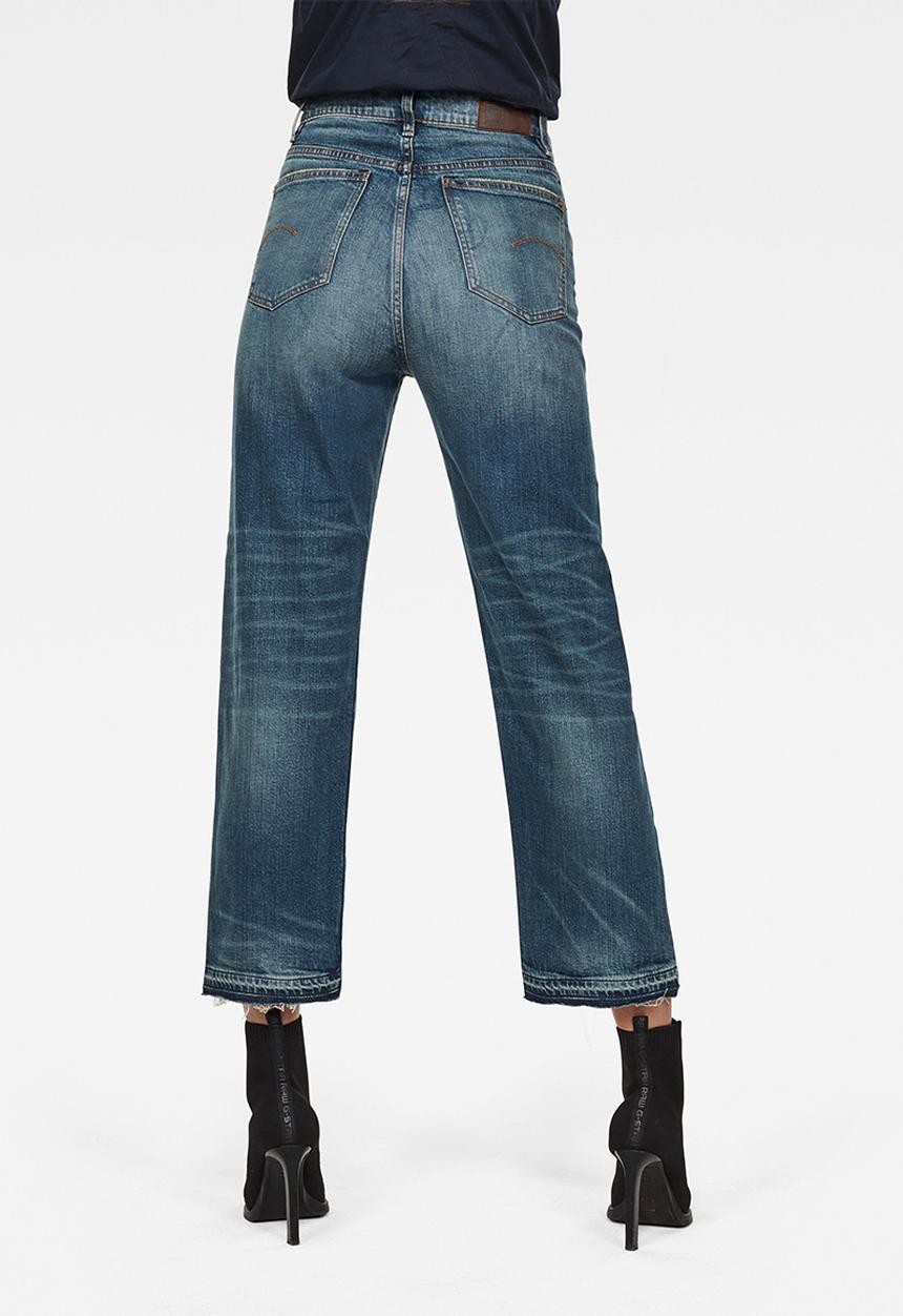 G-STAR - Tedie ultra high straight rp ankle jeans  - faded atlas