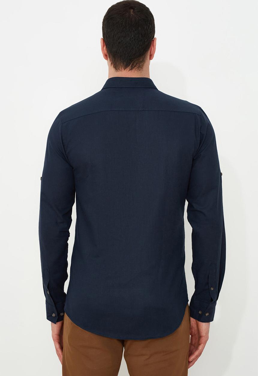 Trendyol - Plain long sleeve shirt - navy