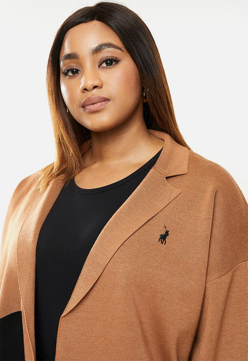 POLO - Plus Hillary cropped relaxed knit jacket - camel